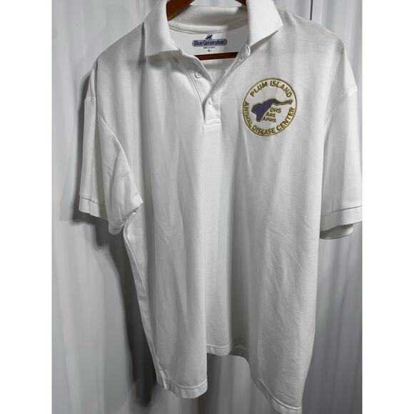 Rare Plum Island Animal Disease Center Polo Blue L White Embroidered DHS A - Picture 8 of 12